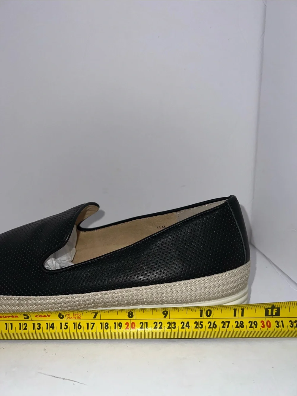 Vaneli Sport Black Perforated Leather Slip-On Espadrille Sneakers-Size 11M-NWOT
